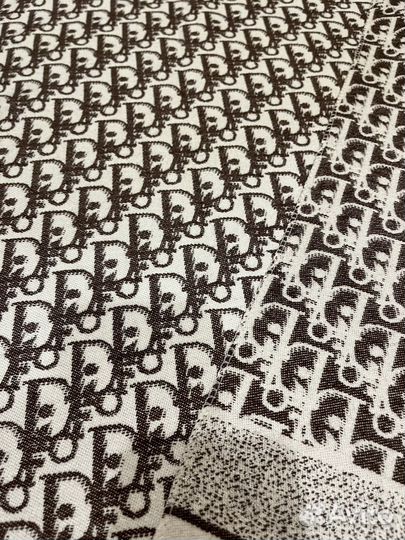 Кашемировый палантин шарф Dior коричневый монограм