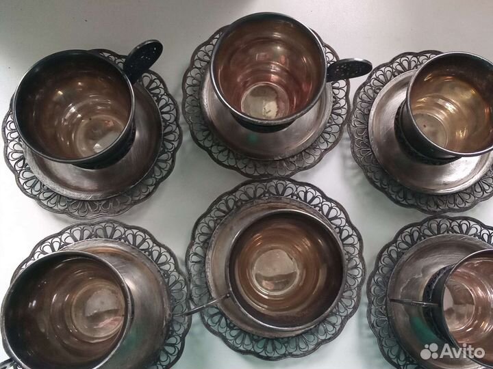 Сервиз кофейный нейзильбер мельхиор скань