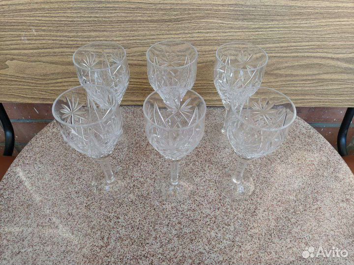 Бокалы фужеры хрусталь СССР 6шт