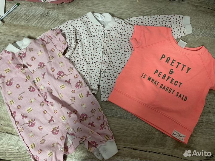 Вещи на девочку пакетом 68-74 23шт
