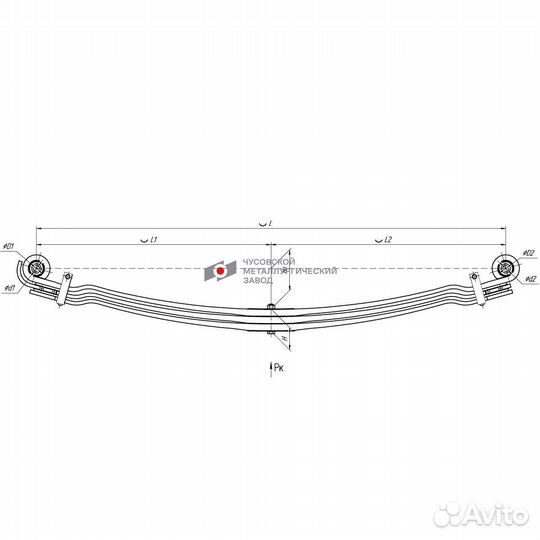 Рессора передняя 3-х л. MAN TGS с шарнирами чмз