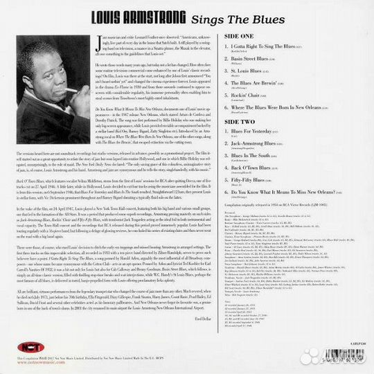 LP Louis Armstrong Sings The Blues. Новая