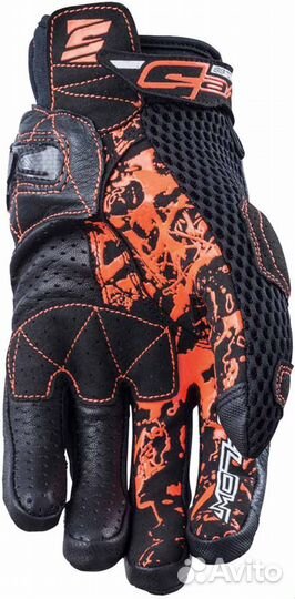 Перчатки Five stunt EVO кожа перфо red black