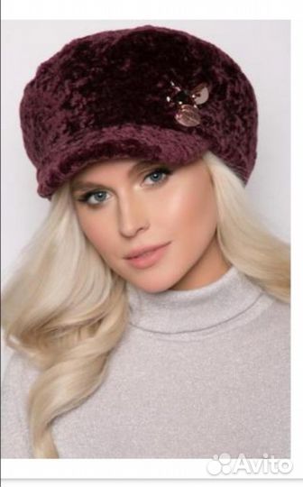 Шапка (берет) из экомеха