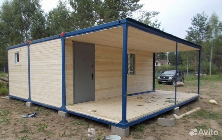 Дачный домик на металлическом каркасе