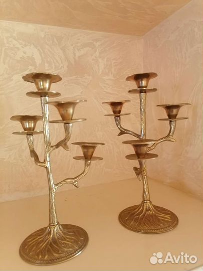 Канделябры подсвечники бронза старинный