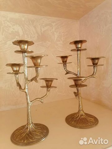 Канделябры подсвечники бронза старинный