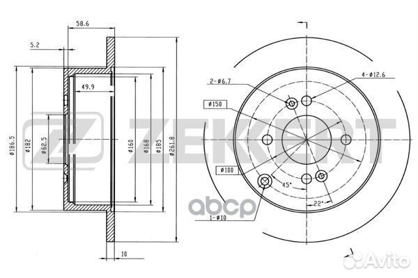 Диск торм. зад. Hyundai Accent III 05- Getz 02