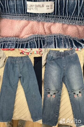 Джинсы для девочки gloria jeans утепленные 104