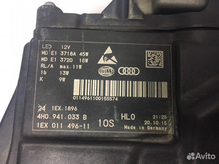 Audi A8 d4 4h Фара led matrix правая и левая компл