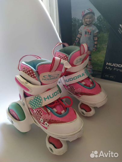 Роликовые коньки hudora для девочки, квады