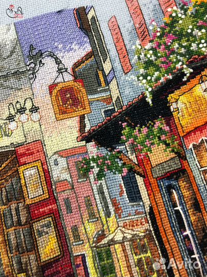 Вышитая картина Европейское бистро