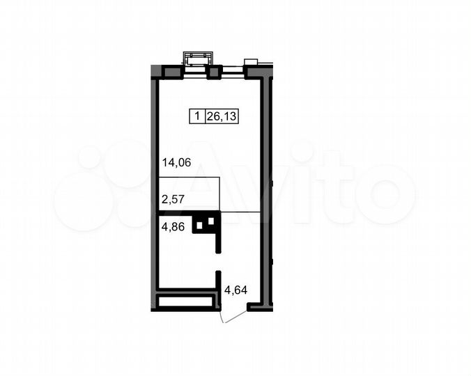 Квартира-студия, 26 м², 2/23 эт.