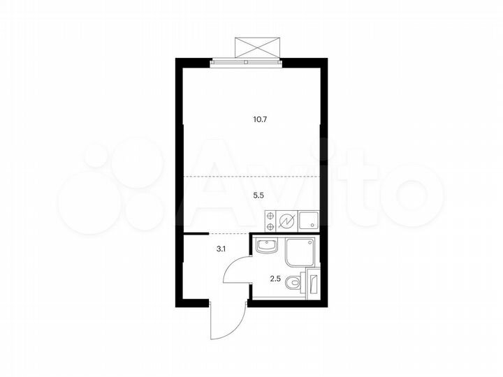 Квартира-студия, 21,8 м², 13/17 эт.