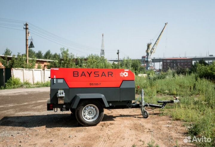 Компрессор дизельный baysar DS185-7 на шасси