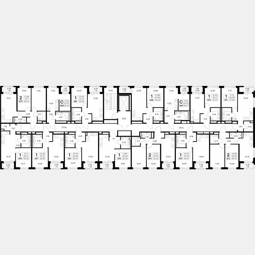 2-к. квартира, 48,3 м², 8/9 эт.