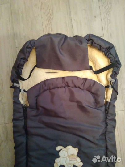 Зимний конверт в коляску овчина Womar