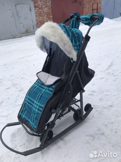 Детские санки коляска на колесах
