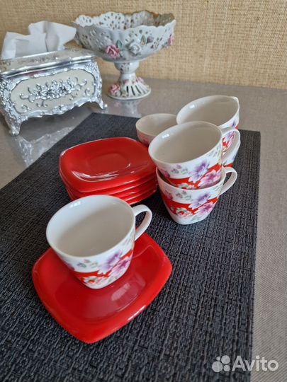 Набор кофейных чашек с блюдцами вместимость 70 мл