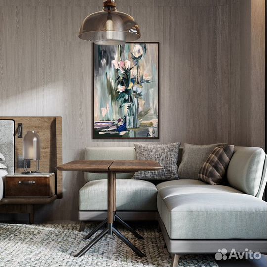 Картина маслом «цветы», в раме 40х60