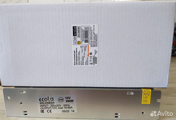Блок питания Ecola 12V. 16,6А. 200W. Новый