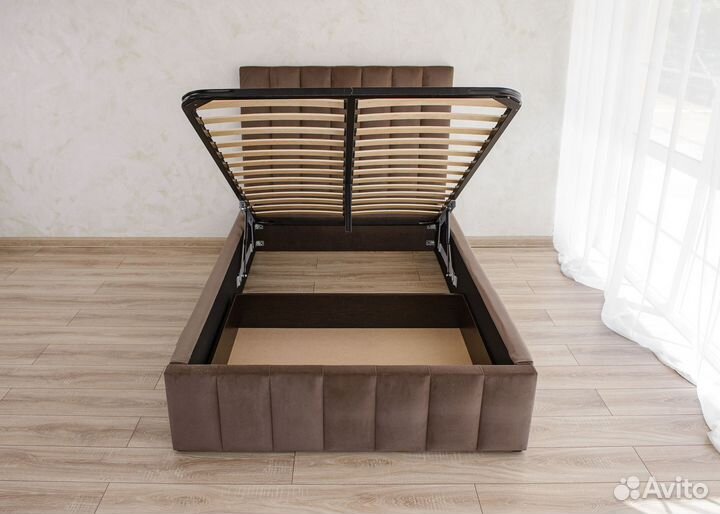 Кровать 120х200 с подъемным механизмом кофе