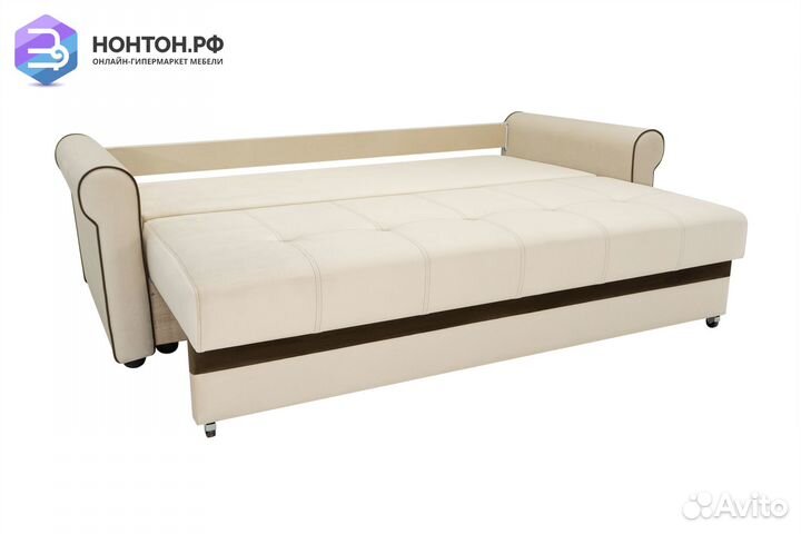 Диван еврокнижка Верона велюр бежевый