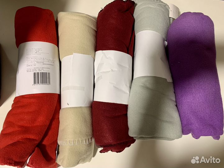 Пледы флисовые, 5 шт, 130х170 или 150