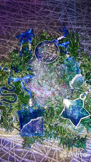 Елочные игрушки из эпоксидной смолы