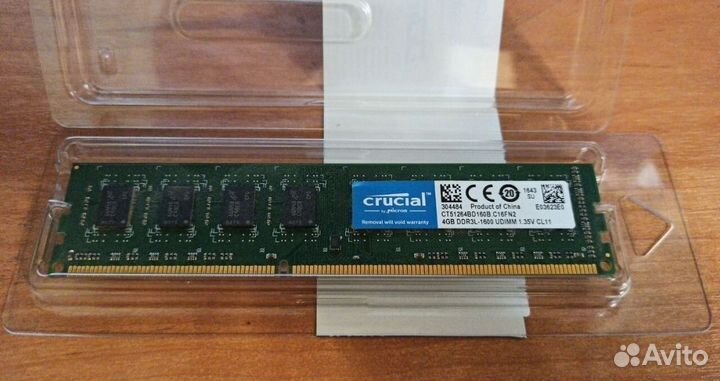 Оперативная память crucial ddr3l 4gb 1600