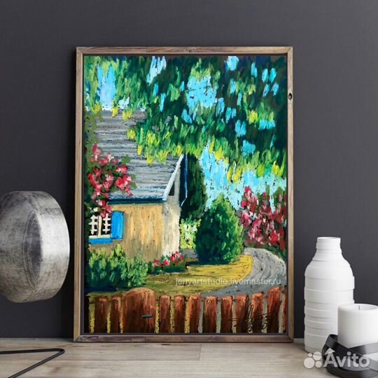Картины масляная пастель ручная работа
