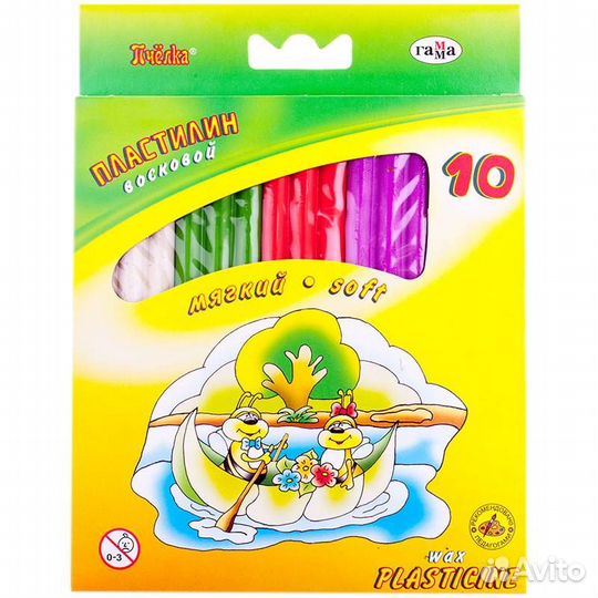 Пластилин Пчелка 10цв. 280031Н