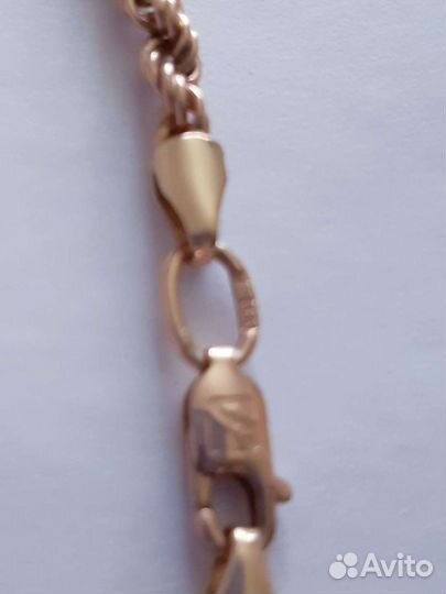 Золотая цепь веревка СССР 583 пробы