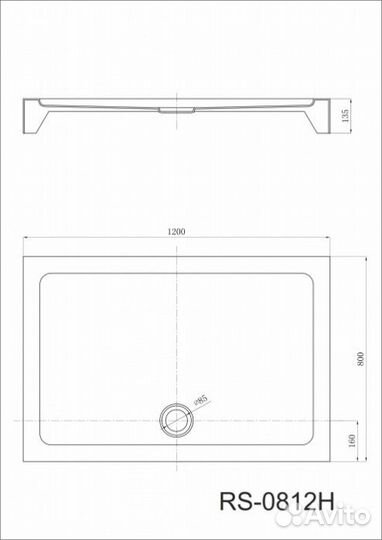 Душевой поддон Black&White Stellar Wind RS-0812H