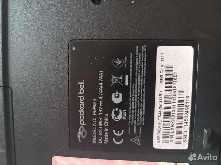 Ноутбук Packard bell P5WS5