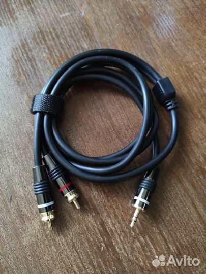 Аудио адаптер 3,5 мм штекер к 2 RCA стерео черный