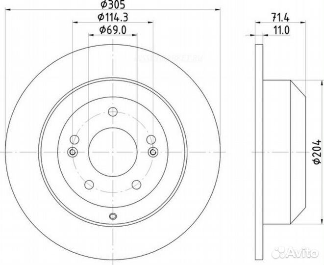 Nisshinbo ND6100K Диск тормозной зад