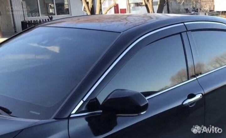 Дефлекторы хром окон toyota camry 2011-2018