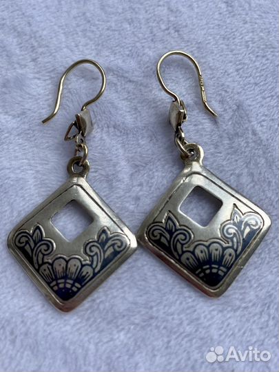 Серебряные серьги СССР