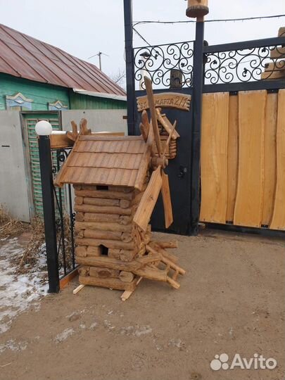 Авторский деревянный колодец или мельница