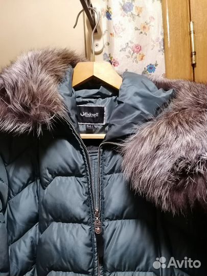 Пуховик зимний женский 52 54 с натуральным мехом