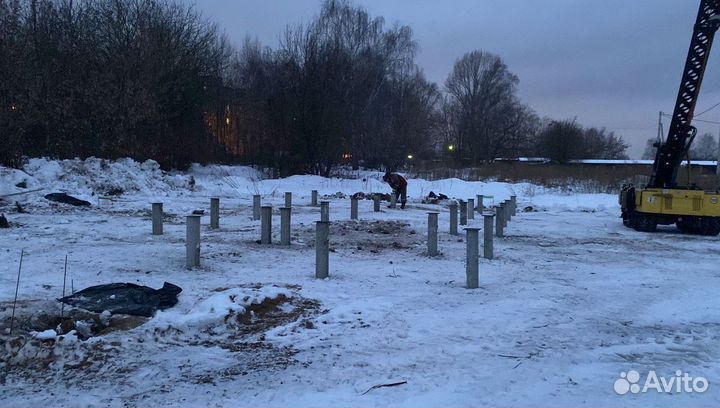 Железобетонные сваи под ключ установка