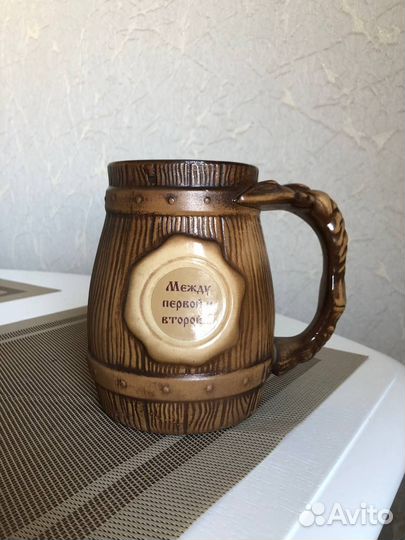 Пивная керамическая кружка