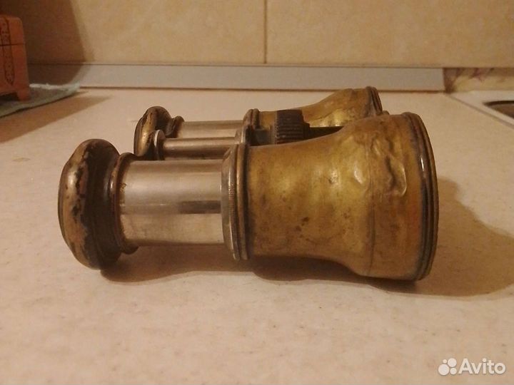 Бинокль старинный латунный