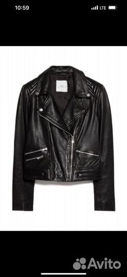 Кожаная куртка mango