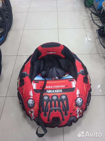 Тюбинг ватрушка овальный машинка 95 см со спинкой