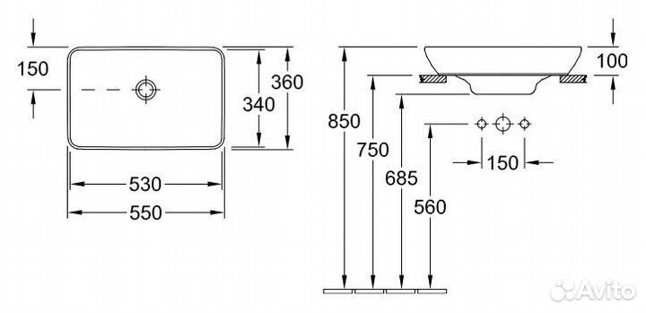 Раковина Villeroy&Boch Venticello 4113 5501 alpin