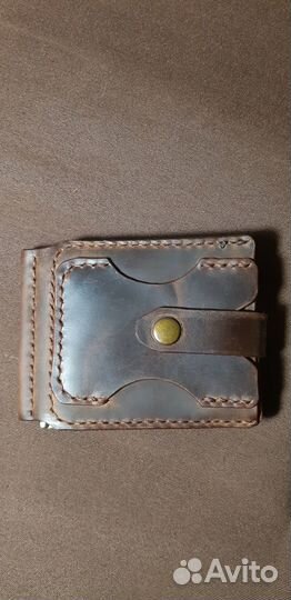 Зажим для денег из натуральной кожи