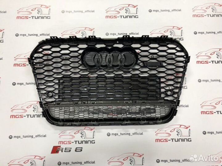 Решетка на Audi A6 в стиле RS6 кузов С7 дизайн 3
