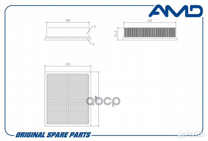 Amdfa33 AMD Фильтр воздушный AMD.FA33 AMD